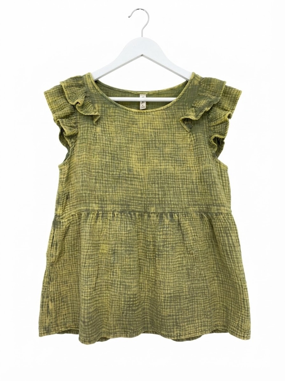 Zenana Outfitters Olive Green Ruffle Sleeve Tank Top